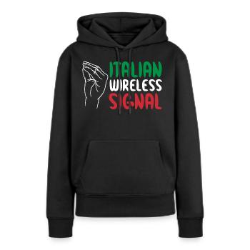 Italian Wireless Signal Italien Italiener WLAN - Frauen Premium Bio Hoodie - Schwarz - Vorne - Julia (174cm)