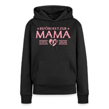 Befördert zur Mama 2026 Mutterschaft - Frauen Premium Bio Hoodie - Schwarz - Vorne - Julia (174cm)