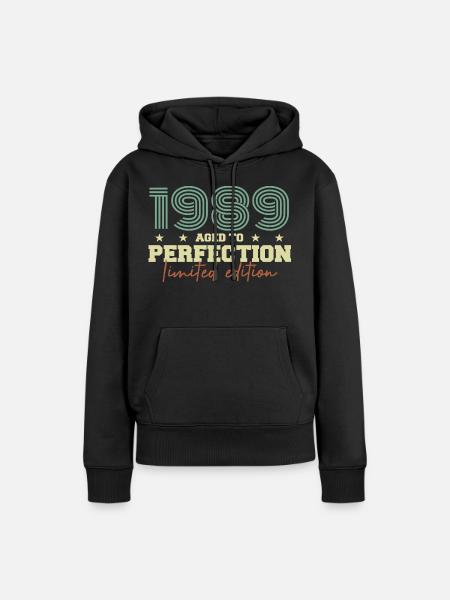1989 - Frauen Premium Bio Hoodie - Schwarz