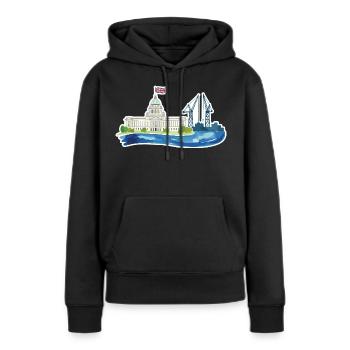 Hôtel de ville et grues de Belfast Skyline - Sweat à capuche Premium bio Femme - noir - Devant - Julia (174cm)