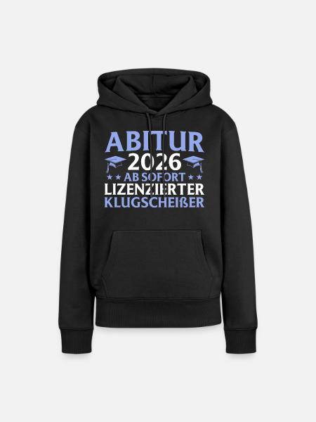 Abitur geschafft 2026 Bestandene Abschlussprüfung - Frauen Premium Bio Hoodie - Schwarz