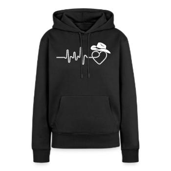 Line Dance ist mein Cardio – Country Western Tanz - Frauen Premium Bio Hoodie - Schwarz - Vorne - Julia (174cm)