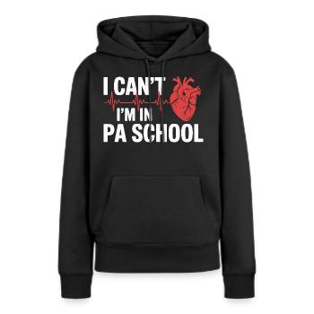 Devise du battement de cœur de l’école PA - Sweat à capuche Premium bio Femme - noir - Devant - Julia (174cm)