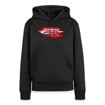 Österreich Wödmasta Yes We Can Fußball - Frauen Premium Bio Hoodie - Schwarz - Vorne - Julia (174cm)