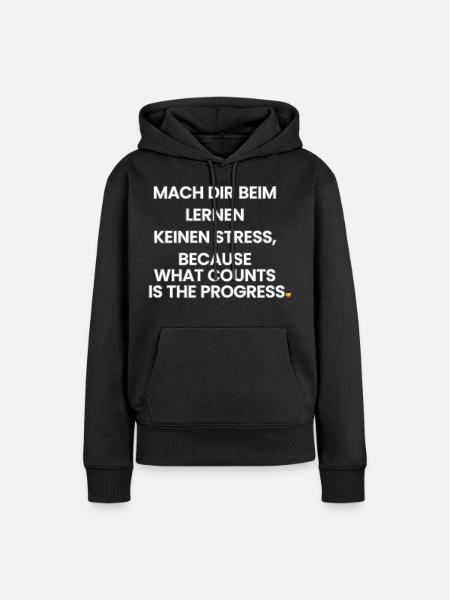 Deutsch-Englisch-Reim 1 (Ver. A) - Frauen Premium Bio Hoodie - Schwarz