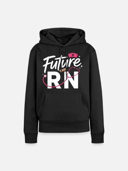 Future RN Stethoskop & Klinik - Frauen Premium Bio Hoodie - Schwarz