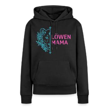 Lion Mom Fleurs Lioness Fleurs - Sweat à capuche Premium bio Femme - noir - Devant - Julia (174cm)