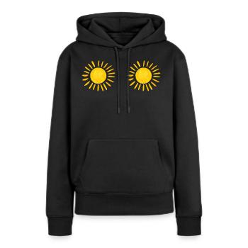Frauen mit Sonnen-T-Shirt - Frauen Premium Bio Hoodie - Schwarz - Vorne - Julia (174cm)
