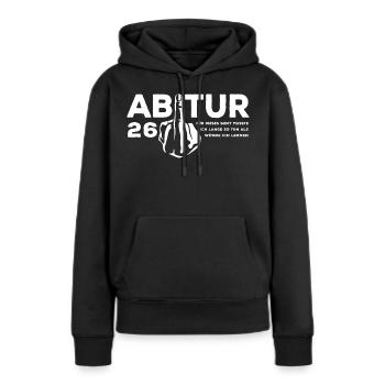 Abitur 2026 - J’ai dû étudier longtemps - Sweat à capuche Premium bio Femme - noir - Devant - Julia (174cm)