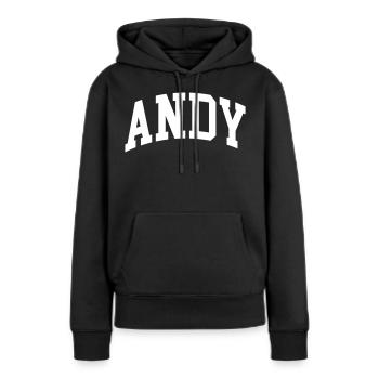 Andy - Sweat à capuche Premium bio Femme - noir - Devant - Julia (174cm)
