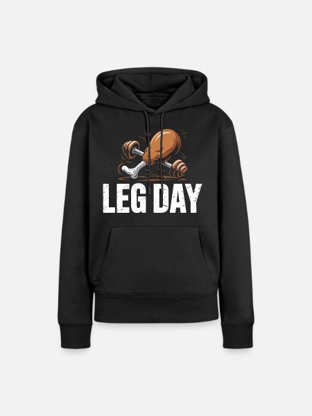 Leg Day Kraftduell - Frauen Premium Bio Hoodie - Schwarz