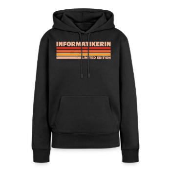Informaticien Informaticien Programmeur - Sweat à capuche Premium bio Femme - noir - Devant - Julia (174cm)