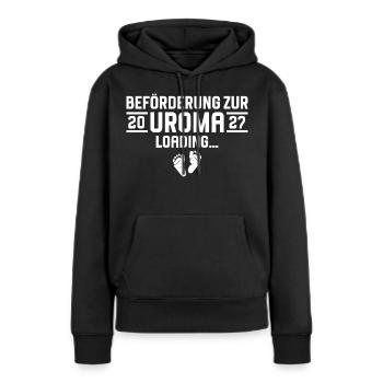Promotion au poste d’arrière-grand-mère en 2027 - Sweat à capuche Premium bio Femme - noir - Devant - Julia (174cm)