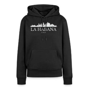 La silhouette de La Havane, La Havane, Cuba - Sweat à capuche Premium bio Femme - noir - Devant - Julia (174cm)