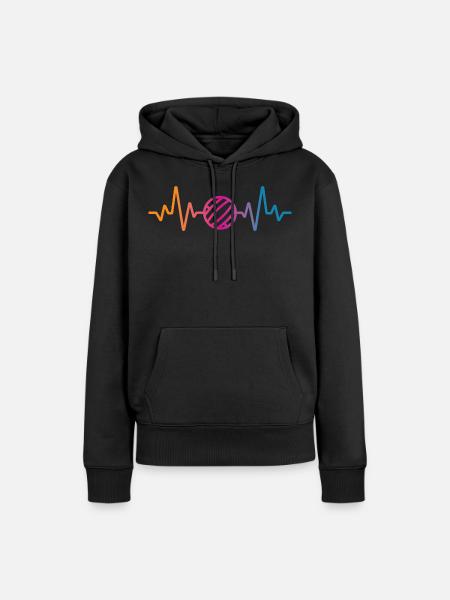 Volleyball Herzschlag - Frauen Premium Bio Hoodie - Schwarz