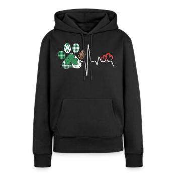 Kleeblatt Rhythmus Herzschlag - Frauen Premium Bio Hoodie - Schwarz - Vorne - Julia (174cm)