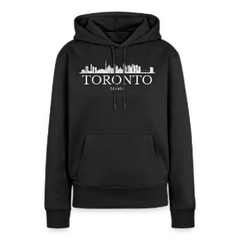 Toronto Skyline, Toronto Canada - Sweat à capuche Premium bio Femme - noir - Devant - Julia (174cm)