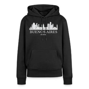 Buenos Aires Skyline, Buenos Aires Argentinien - Frauen Premium Bio Hoodie - Schwarz - Vorne - Julia (174cm)