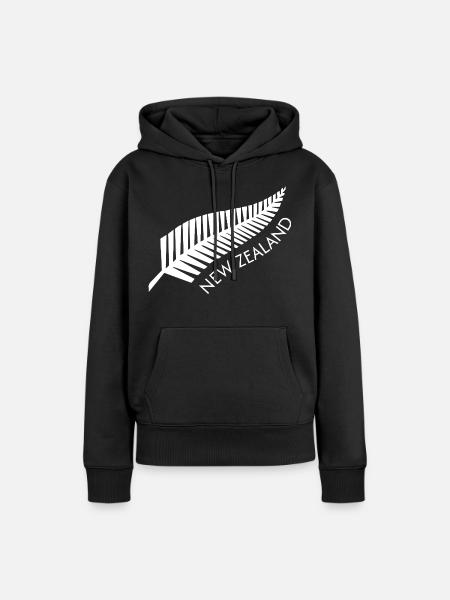Neuseeländischer Fern Stolzer Kiwi - Frauen Premium Bio Hoodie - Schwarz