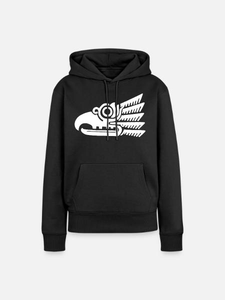 Weißer Stammesvogelkopf - Frauen Premium Bio Hoodie - Schwarz