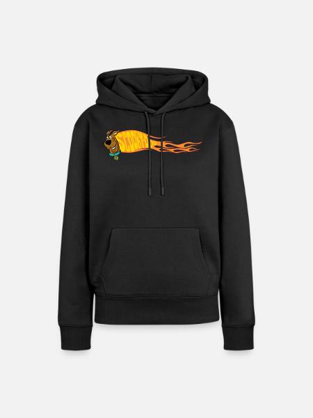 Scooby-Doo Mit Flamme Und Aufschrift - Frauen Premium Bio Hoodie - Schwarz