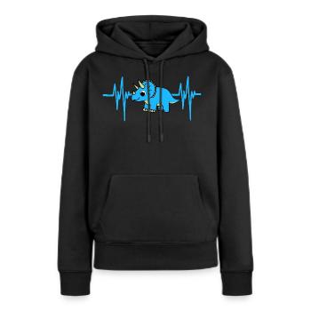 Battement de cœur Dino - Sweat à capuche Premium bio Femme - noir - Devant - Julia (174cm)