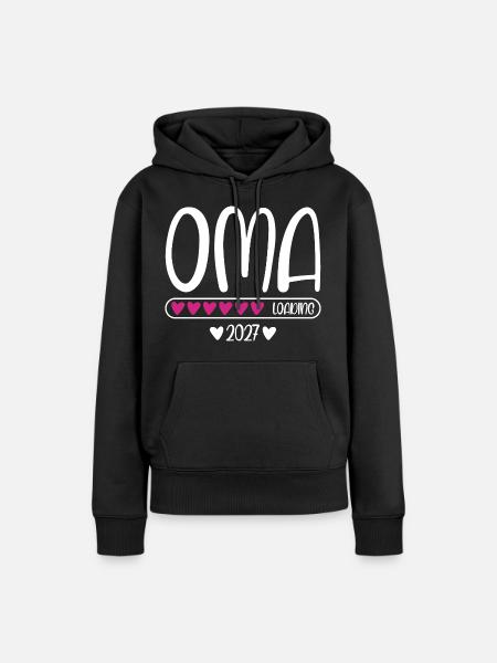 Oma 2027 loading Herzchen Ladebalken - Frauen Premium Bio Hoodie - Schwarz