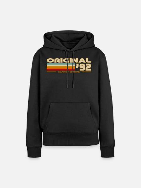 1992 - Frauen Premium Bio Hoodie - Schwarz