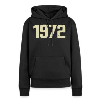 Jubilé 1972 - Sweat à capuche Premium bio Femme - noir - Devant - Julia (174cm)