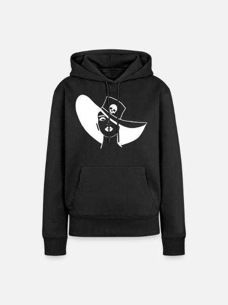 Der Geist mit dem Hut - Frauen Premium Bio Hoodie - Schwarz