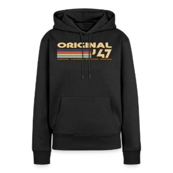1957 - Women’s Premium Organic Hoodie - black - Front - Julia (174cm)