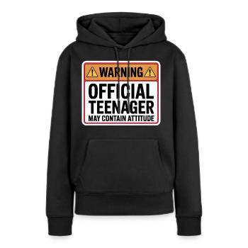 Adolescent - Sweat à capuche Premium bio Femme - noir - Devant - Julia (174cm)