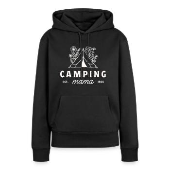 Camping Mama Mama Camper Mutter Vintage-Blumenzelt - Frauen Premium Bio Hoodie - Schwarz - Vorne - Julia (174cm)