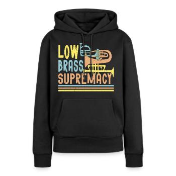 Fanfare de marche Fanfare de cuivres Supremacie des cuivres bas - Sweat à capuche Premium bio Femme - noir - Devant - Julia (174cm)