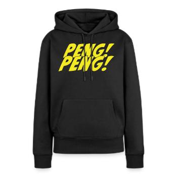 Peng Peng Vintage Comic Style - Sweat à capuche Premium bio Femme - noir - Devant - Julia (174cm)