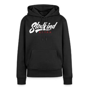 Stodkind Extra WHITE - Sweat à capuche Premium bio Femme - noir - Devant - Julia (174cm)