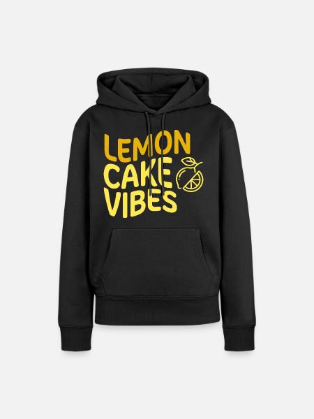 Lemon Cake Vibes Zitronenkuchen - Frauen Premium Bio Hoodie - Schwarz
