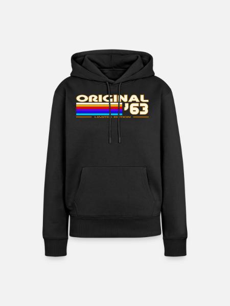 1963 - Frauen Premium Bio Hoodie - Schwarz