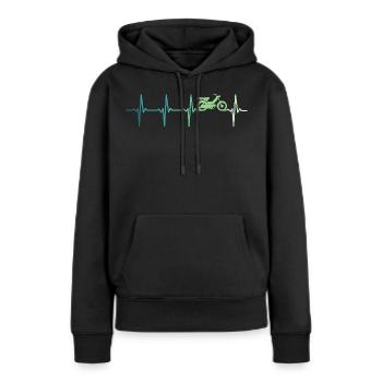 Mob-Moped-Herzschlag Moped-Moped - Frauen Premium Bio Hoodie - Schwarz - Vorne - Julia (174cm)