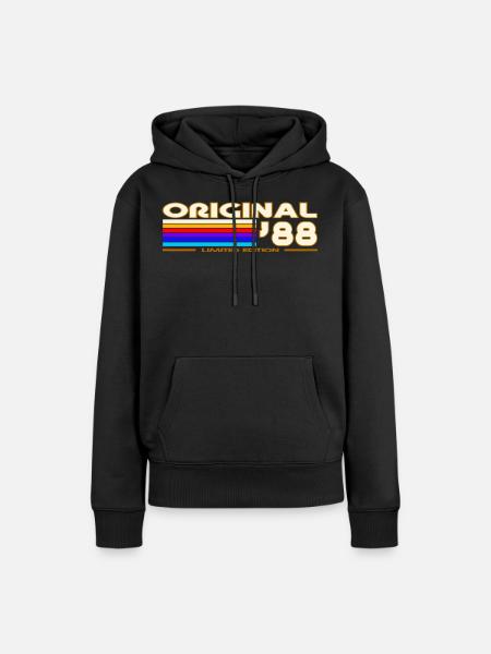 1988 - Frauen Premium Bio Hoodie - Schwarz