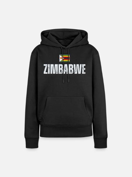Flagge von Simbabwe, simbabwischer Patriot - Frauen Premium Bio Hoodie - Schwarz