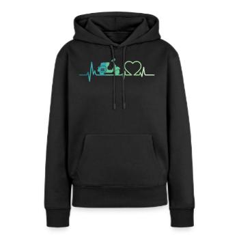 Heartbeat Roller Motor Roller - Frauen Premium Bio Hoodie - Schwarz - Vorne - Julia (174cm)