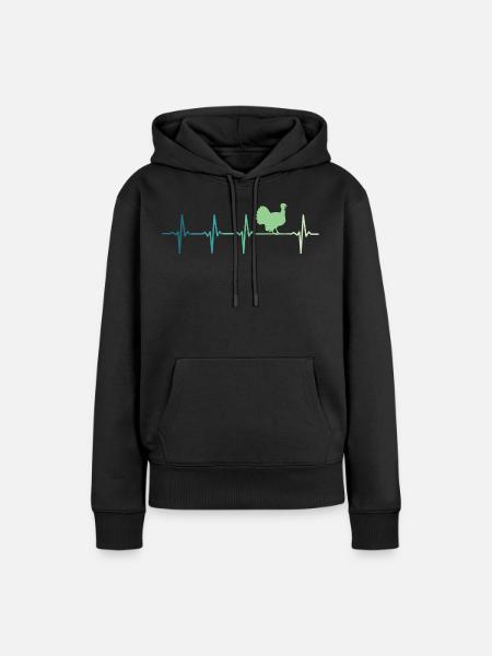 Truthahnherzschlag Truthahn - Frauen Premium Bio Hoodie - Schwarz