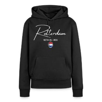 Rotterdam Niederlande, elegantes Design Rotterdam - Frauen Premium Bio Hoodie - Schwarz - Vorne - Julia (174cm)