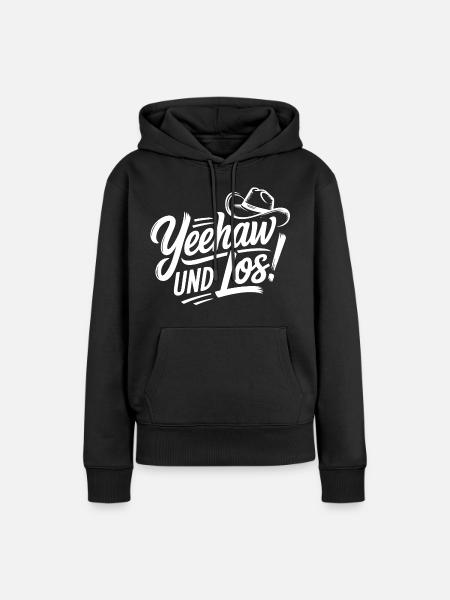 Yeehaw und Los! Western Script - Frauen Premium Bio Hoodie - Schwarz