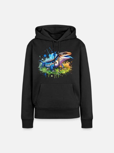 Blauzungenskink Geschenk - Frauen Premium Bio Hoodie - Schwarz