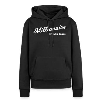 Millionnaires et capitalistes - Sweat à capuche Premium bio Femme - noir - Devant - Julia (174cm)