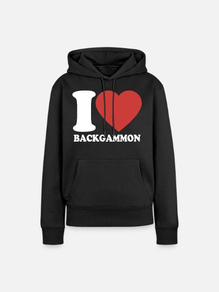 I love Backgammon | Brettspiel | Geschenk - Frauen Premium Bio Hoodie - Schwarz