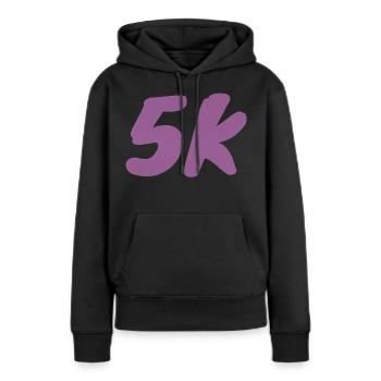 5K_coureurs lents - Sweat à capuche Premium bio Femme - noir - Devant - Julia (174cm)