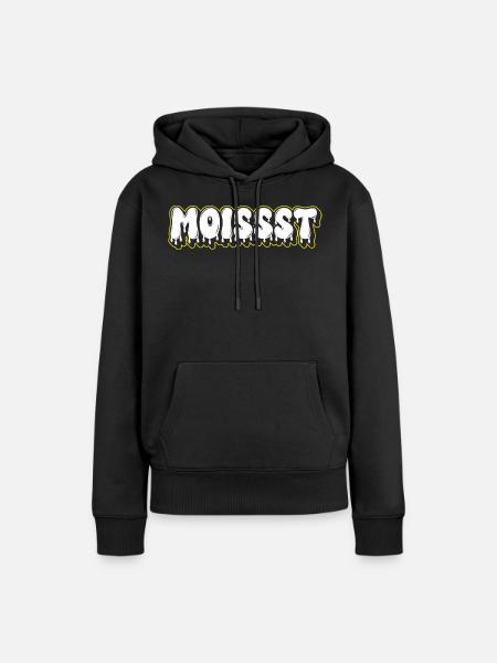 Moist Fat Font Wortzeichen - Frauen Premium Bio Hoodie - Schwarz
